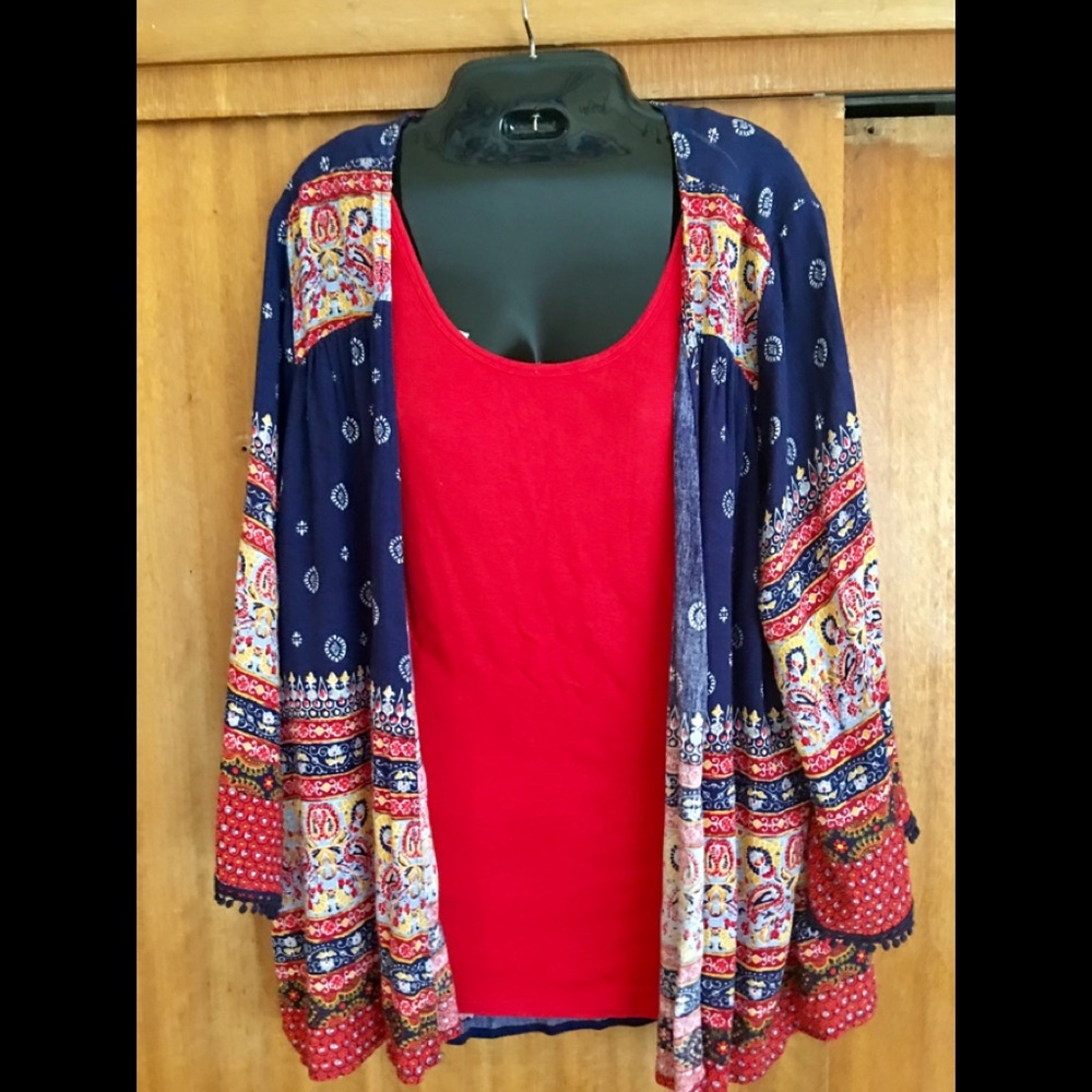 Lightweight boho overshirt - Great for our country’s 250 year celebration!